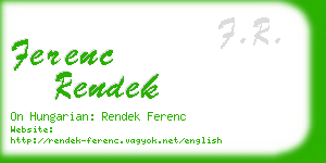 ferenc rendek business card